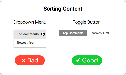 When to Use Toggle Buttons